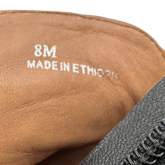 Linea Paolo Wedge Sneaker Womens Size 8M Black Perforated Leather Side Zip - Picture 9 of 11